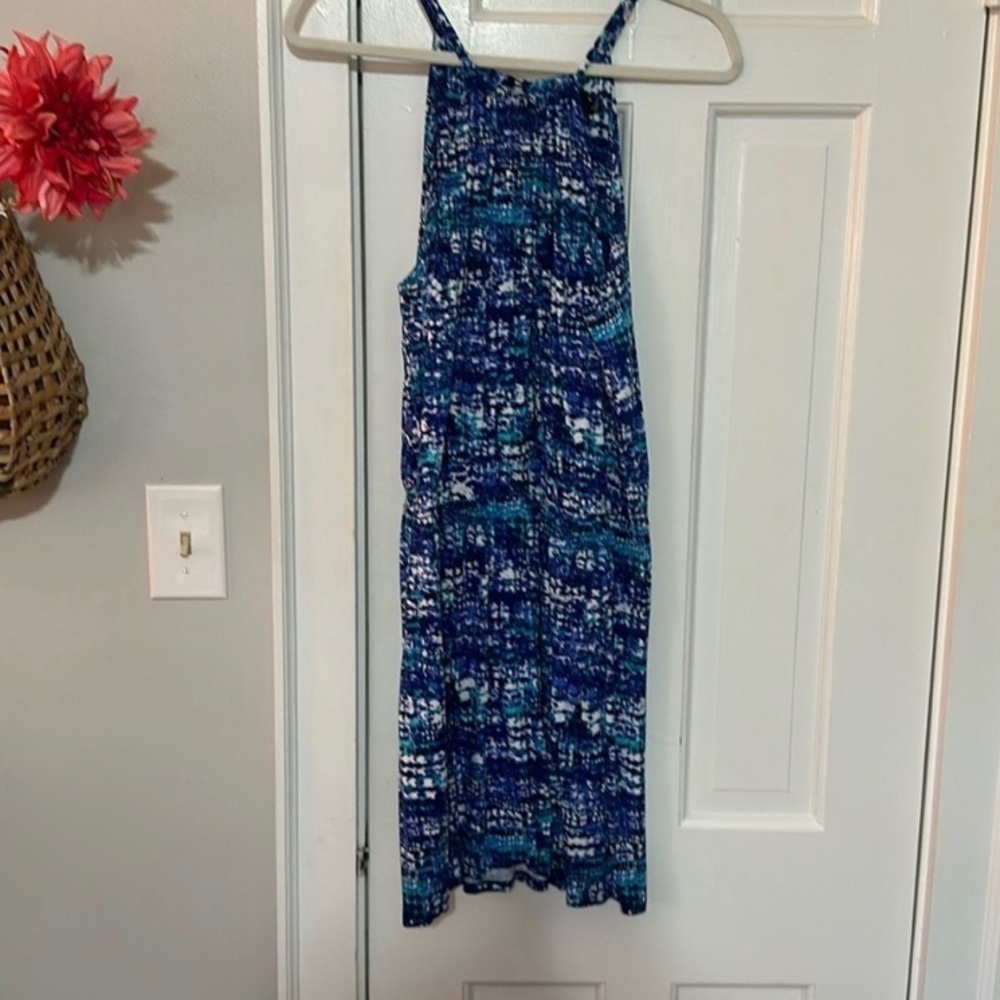 Blue Patterned Maxi Dress